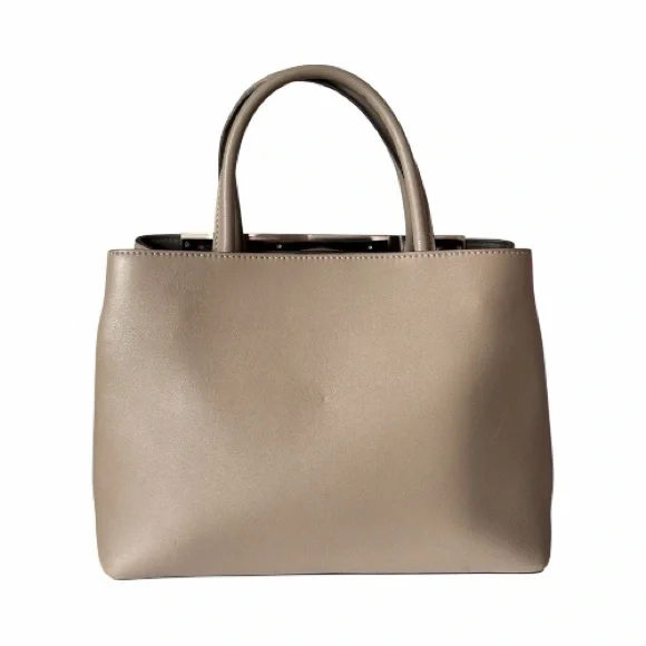 Fendi 2Jours Small / Petite Tote in Beige-Gray Leather with Crossbody Strap - Picture 2 of 16